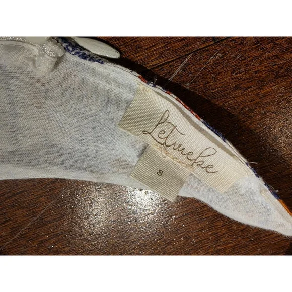 Anthro Let Me Be Patchwork Floral Jumpsuit S White Blue - Picture 10 of 12